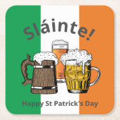 GLÜCKLICH ST PATRICK'S DAY Great Irish Beer Sláint Rechteckiger Pappuntersetzer (Vorderseite)
