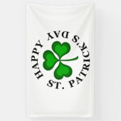 GLÜCKLICH ST. PATRICK'S DAY Irish Clover Kleeblatt Banner (Vertikal)