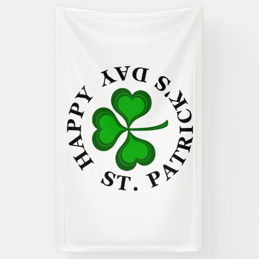 GLÜCKLICH ST. PATRICK'S DAY Irish Clover Kleeblatt Banner (Vertikal)