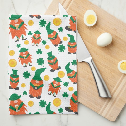 GLÜCKLICH ST. PATRICK'S DAY Kleeblatt Muster Geschirrtuch (Viertel Falte)