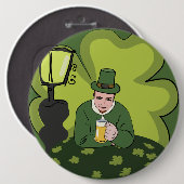 "GLÜCKLICH ST. PATRICK'S DAY" LEPRECHAUN BUTTON (Vorne & Hinten)