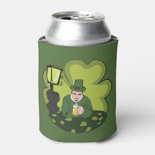 "GLÜCKLICH ST. PATRICK'S DAY" LEPRECHAUN DOSENKÜHLER (Kanne Vorderseite)