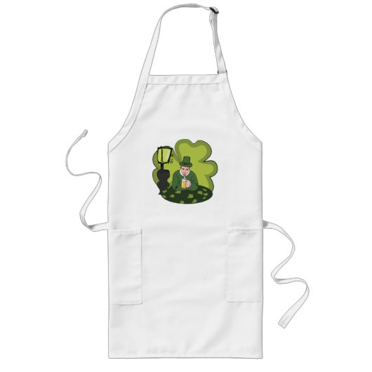 "GLÜCKLICH ST. PATRICK'S DAY" LEPRECHAUN LANGE SCHÜRZE (Vorne)