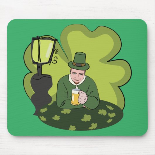 "GLÜCKLICH ST. PATRICK'S DAY" LEPRECHAUN MOUSEPAD (Vorne)