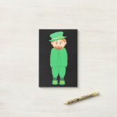 "GLÜCKLICH ST. PATRICK'S DAY" LEPRECHAUN POST-IT KLEBEZETTEL (Auf Schreibtisch)