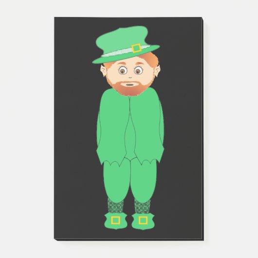 "GLÜCKLICH ST. PATRICK'S DAY" LEPRECHAUN POST-IT KLEBEZETTEL (Vorderseite)