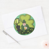 "GLÜCKLICH ST. PATRICK'S DAY" LEPRECHAUN RUNDER AUFKLEBER (Umschlag)