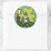 "GLÜCKLICH ST. PATRICK'S DAY" LEPRECHAUN RUNDER AUFKLEBER (Tasche)