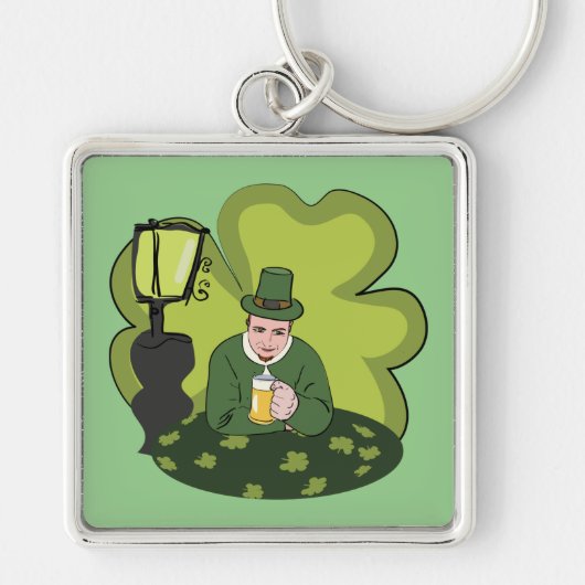 "GLÜCKLICH ST. PATRICK'S DAY" LEPRECHAUN SCHLÜSSELANHÄNGER (Vorne)