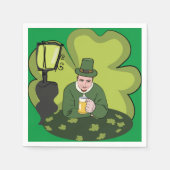 "GLÜCKLICH ST. PATRICK'S DAY" LEPRECHAUN SERVIETTE (Vorderseite)