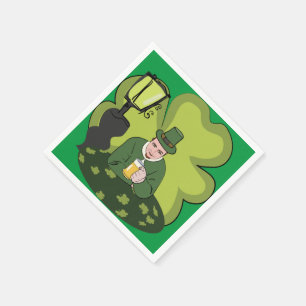 "GLÜCKLICH ST. PATRICK'S DAY" LEPRECHAUN SERVIETTE