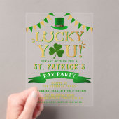 Glücklich! St. Patrick's Day Party Acryleinladungen (Insitu (Handheld))