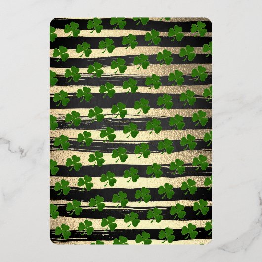 Glücklich! St. Patrick's Day Party Real Folieneinladung (Rückseite)