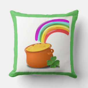 "GLÜCKLICH ST. PATRICK'S DAY" POT OF GOLD KISSEN