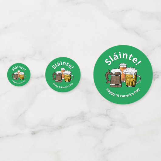 GLÜCKLICH ST PATRICK'S DAY Sláinte! Cartoon Beers Konfetti (Rückseiten)