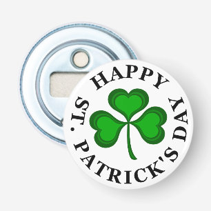 GLÜCKLICH ST. PATRICK'S DAY Text grün Clover Kleeb Flaschenöffner