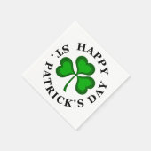 GLÜCKLICH ST. PATRICK'S DAY Text grün Clover Kleeb Serviette (Ecke)