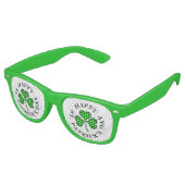 GLÜCKLICH ST. PATRICK'S DAY Text grün Clover Shamr Partybrille (Schrägansicht)