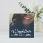 Glücklich steht Dir gut! - Blau (Stehend Vorderseite)