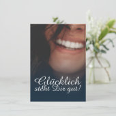 Glücklich steht Dir gut! - Blau (Stehend Vorderseite)