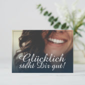 Glücklich steht Dir gut! - Blau (Stehend Vorderseite)