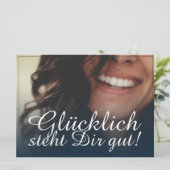 Glücklich steht Dir gut! - Blau (Stehend Vorderseite)