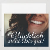 Glücklich steht Dir gut! - Blau (Vorne/Hinten)