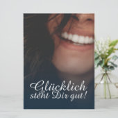 Glücklich steht Dir gut! - Blau (Stehend Vorderseite)