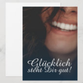 Glücklich steht Dir gut! - Blau (Vorne/Hinten)