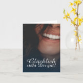 Glücklich steht Dir gut! - Blau Karte (Gelbe Blume)