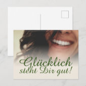 Glücklich steht Dir gut! Feiertagspostkarte (Vorne/Hinten)