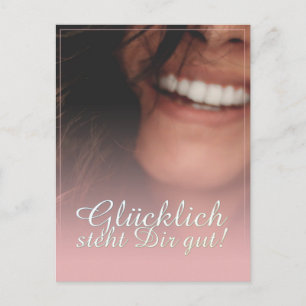 Glücklich steht Dir gut! - Rosé Feiertagspostkarte