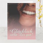 Glücklich steht Dir gut! - Rosé Karte (Gelbe Blume)