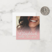 Glücklich steht Dir gut! - Rosé Mitteilungskarte (Vorderseite/Rückseite Beispiel)