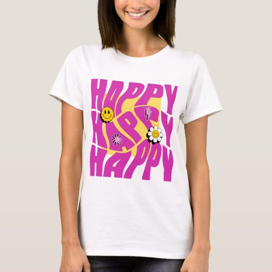 Glücklich T-Shirt (Vorderseite)