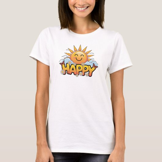 "GLÜCKLICH" T-Shirt (Vorderseite)