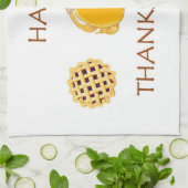 GLÜCKLICH THANKSGIVING Pie Truthühnchen Küchentuch (Gefaltet)