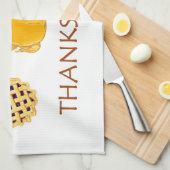 GLÜCKLICH THANKSGIVING Pie Truthühnchen Küchentuch (Viertel Falte)