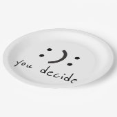 Glücklich traurig, dass Sie sich entscheiden Pappteller (Schrägansicht)