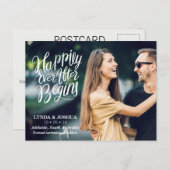 Glücklich überhaupt nach Foto-Save the Date Ankündigungspostkarte (Vorne/Hinten)