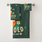 Glücklich und bärtige St. Patrick's Day Leprechaun Badhandtuch Set (Insitu)