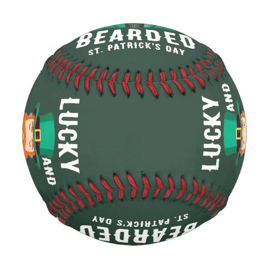 Glücklich und bärtige St. Patrick's Day Leprechaun Baseball (Rückseite)