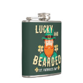 Glücklich und bärtige St. Patrick's Day Leprechaun Flachmann (Rechts)