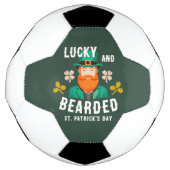Glücklich und bärtige St. Patrick's Day Leprechaun Fußball (Vorderseite)