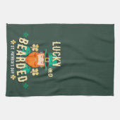 Glücklich und bärtige St. Patrick's Day Leprechaun Geschirrtuch (Horizontal)