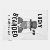 Glücklich und bärtige St. Patrick's Day Leprechaun Geschirrtuch (Horizontal)