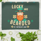 Glücklich und bärtige St. Patrick's Day Leprechaun Geschirrtuch (Gefaltet)