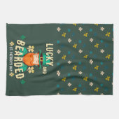 Glücklich und bärtige St. Patrick's Day Leprechaun Geschirrtuch (Horizontal)