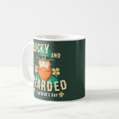Glücklich und bärtige St. Patrick's Day Leprechaun Kaffeetasse (Vorderseite Links)