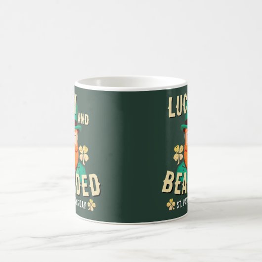 Glücklich und bärtige St. Patrick's Day Leprechaun Kaffeetasse (Mittel)